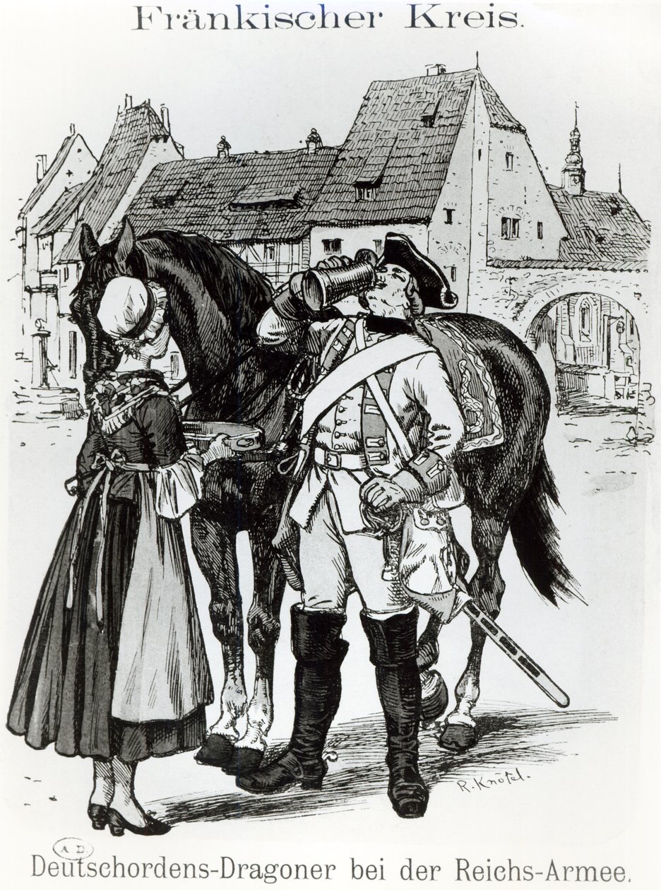 Dragão dos Cavaleiros Teutônicos em 1757 de German School