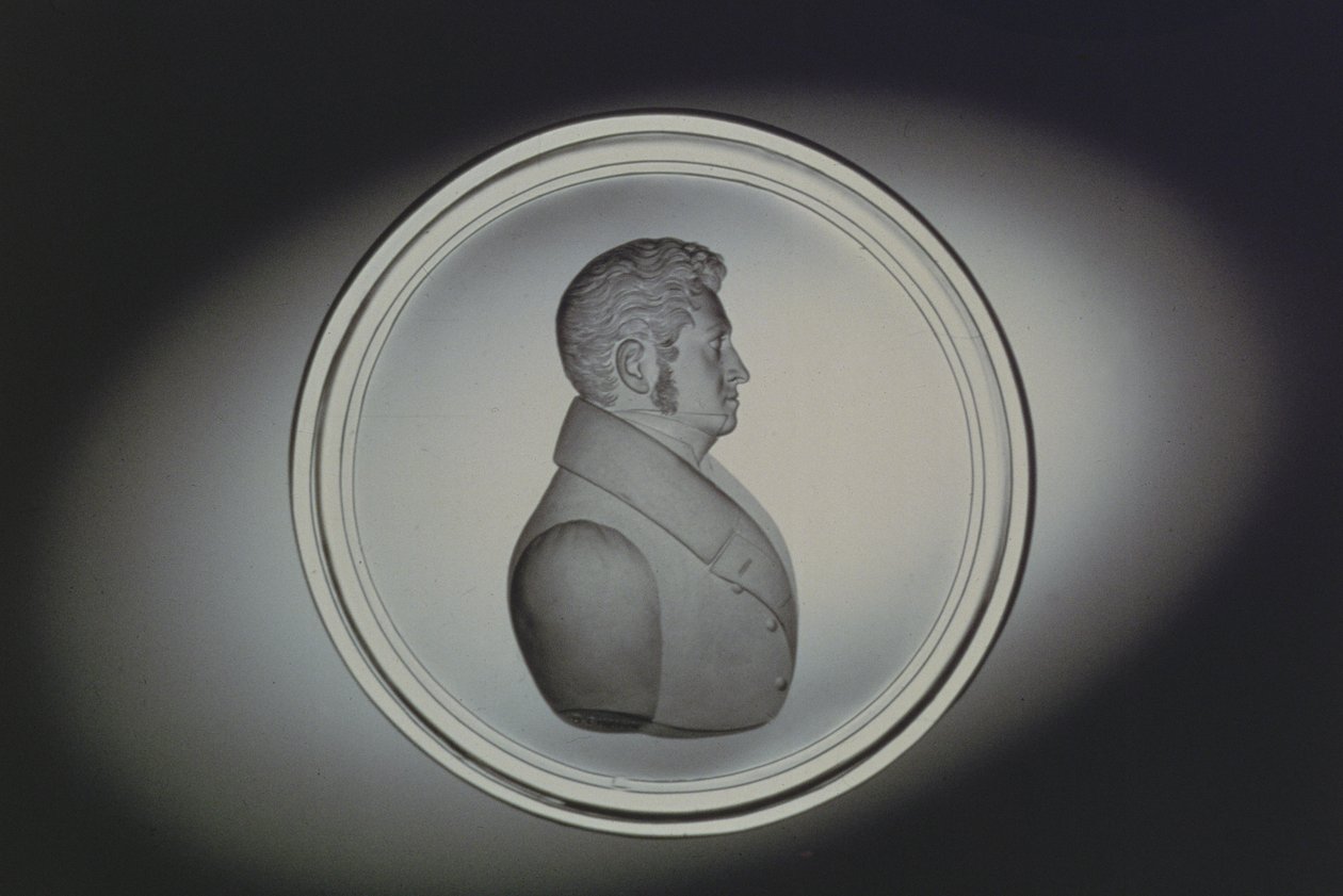 Retrato gravado por Dominick Biemann, Bohemia, 1834 (vidro) de German School
