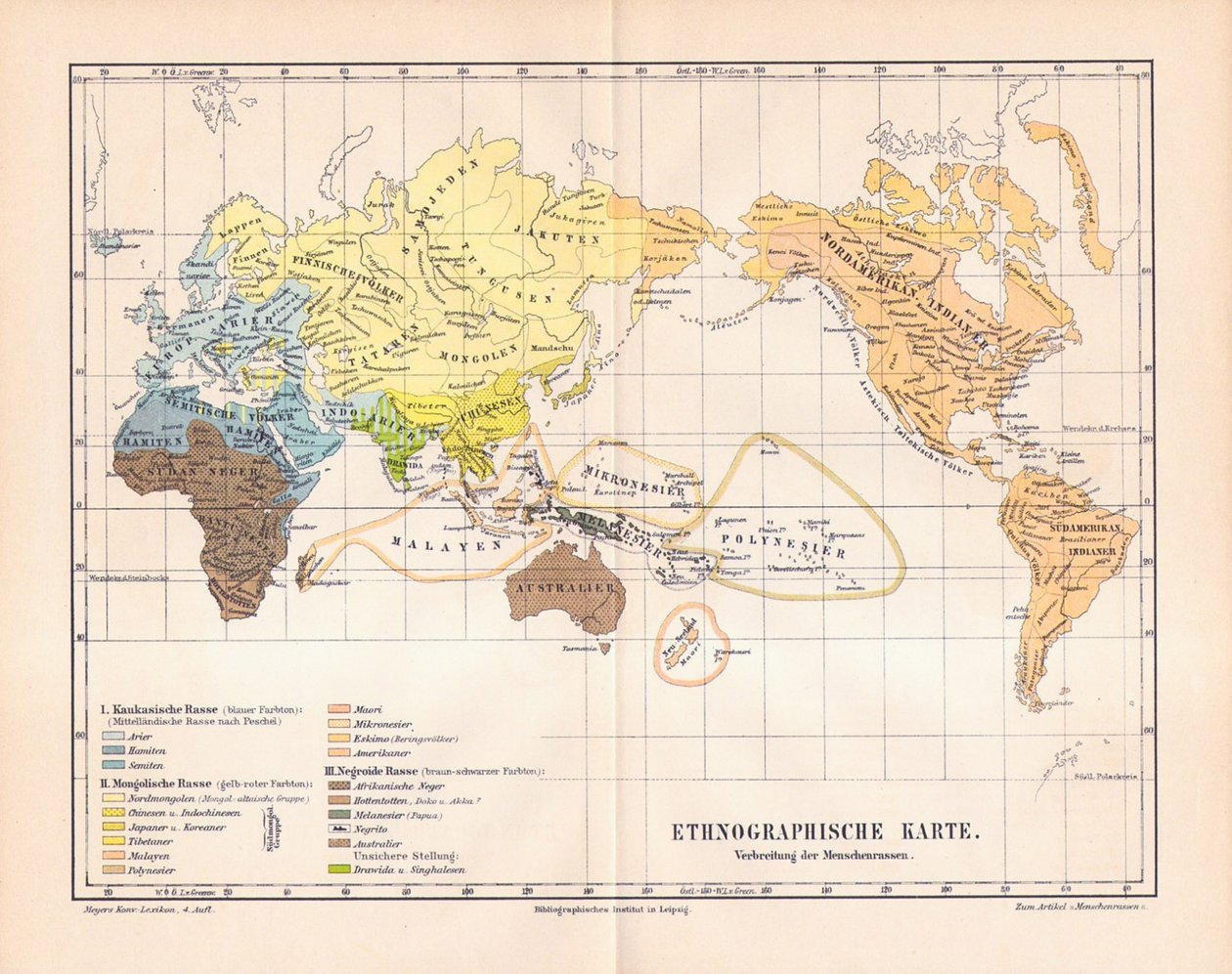 Mapa etnográfico do mundo de German School