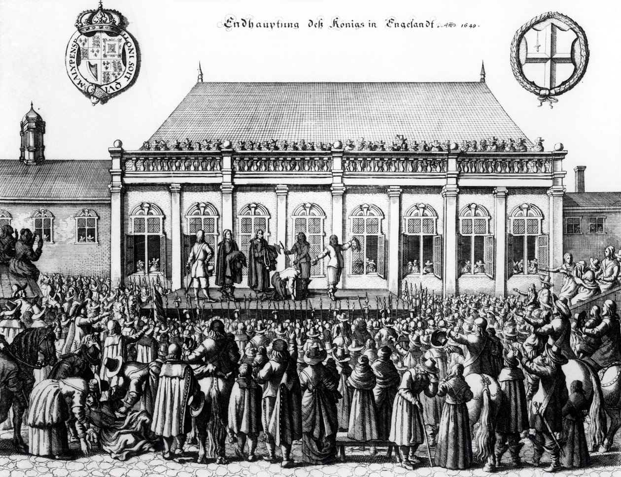 Execução de Charles I (1600-49) em Whitehall, 30 de janeiro de 1649 de German School