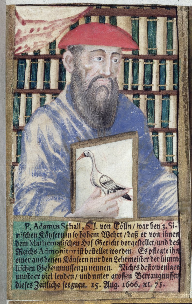 Padre Adam Schall von Bell (1591-1666) em traje chinês de German School
