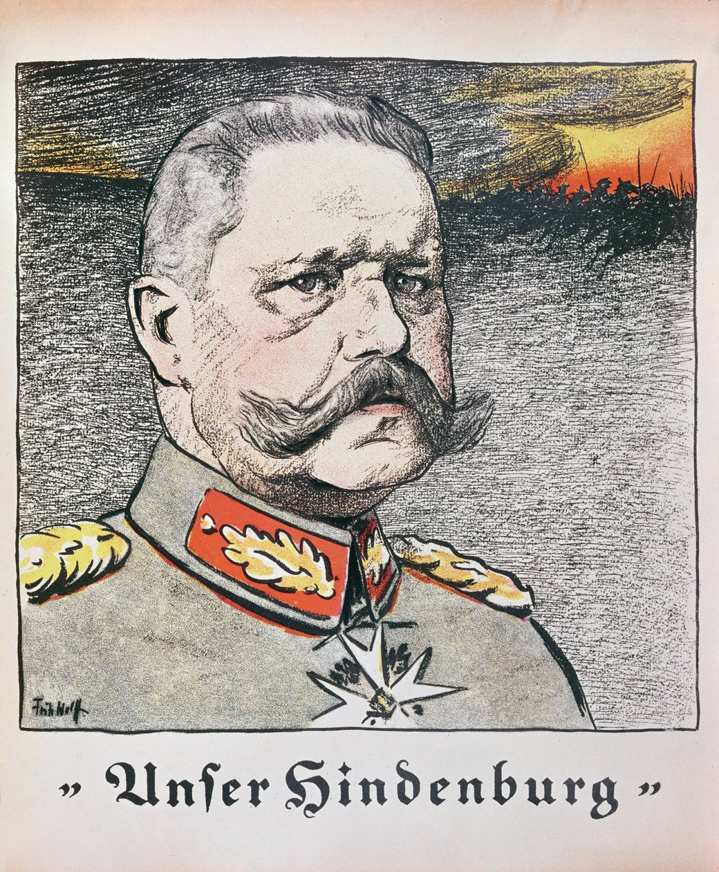 Marechal-de-campo Paul Von Hindenburg (1857-1934) 1914 de German School
