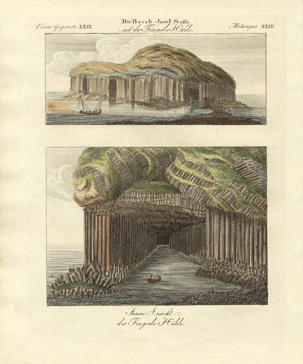 Gruta de Fingals na ilha de Staffa de German School