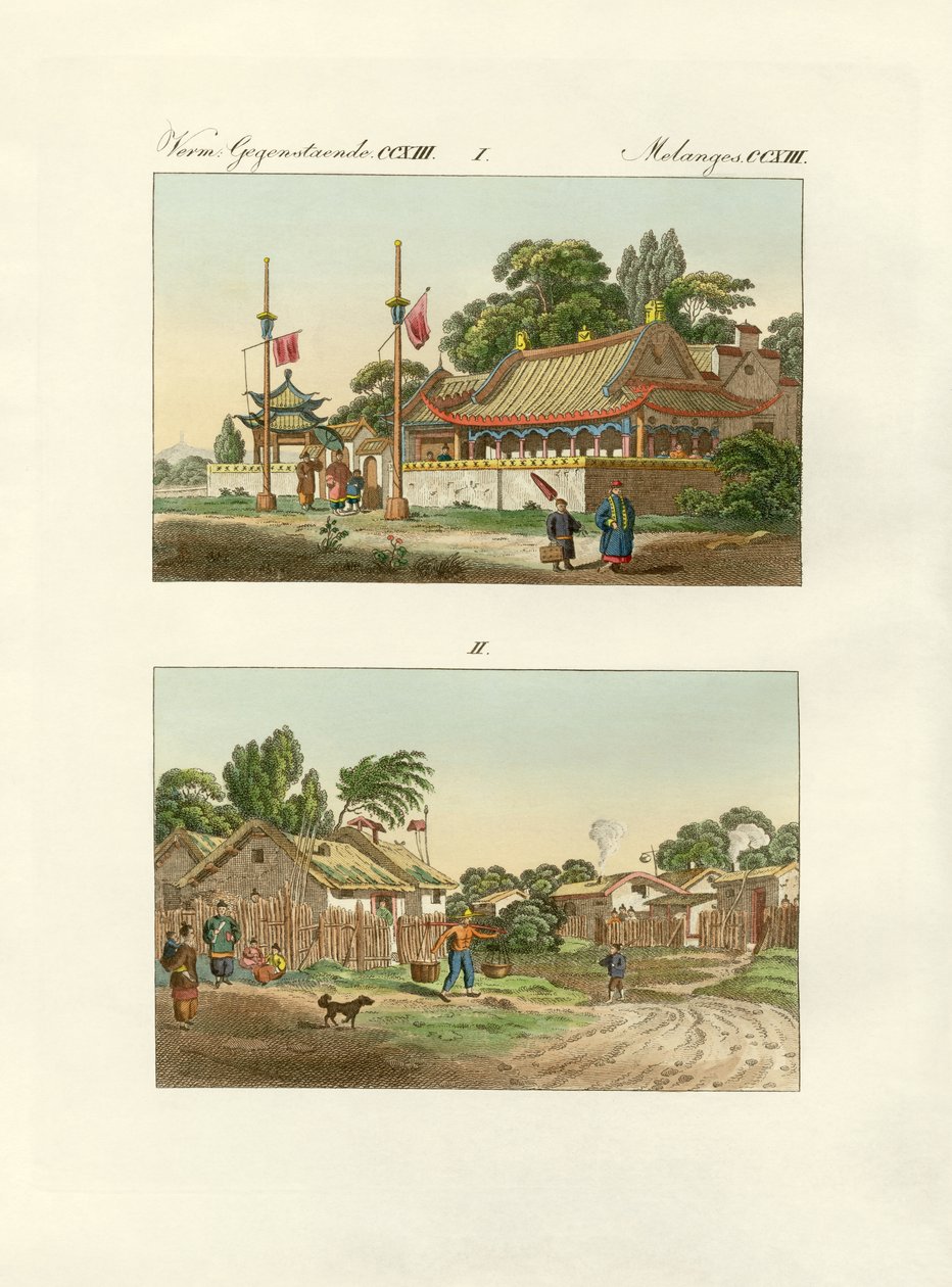 Flats of the Chinese (gravura colorida) de German School