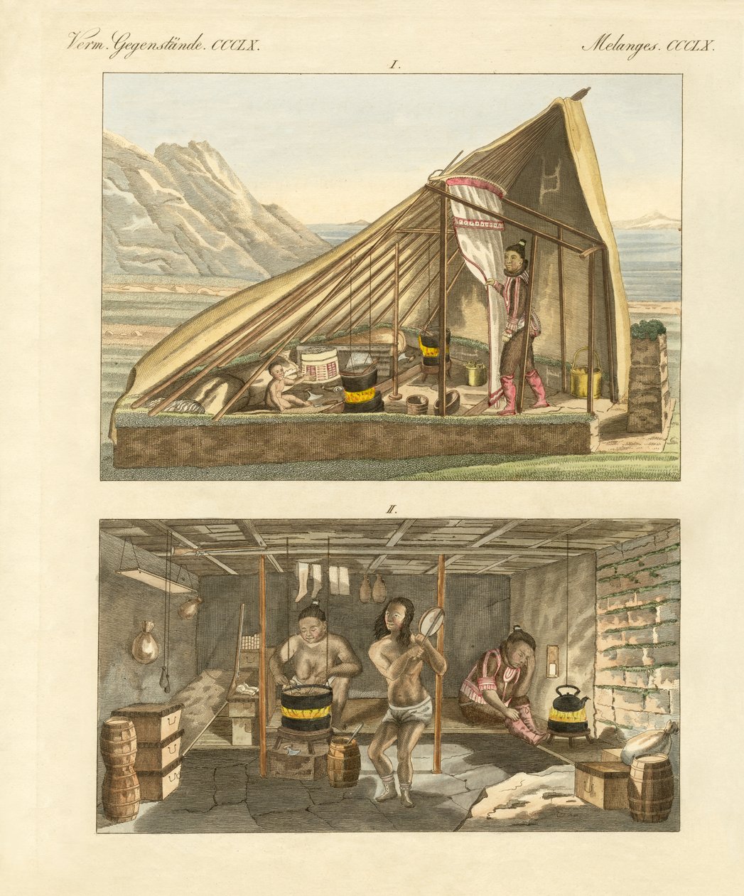 Flats of the Greenlanders (gravura colorida) de German School