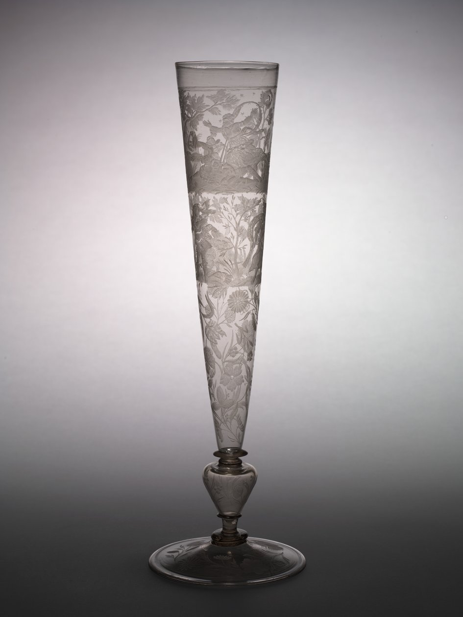 Flute Glass, início de 1600 (vidro) de German School