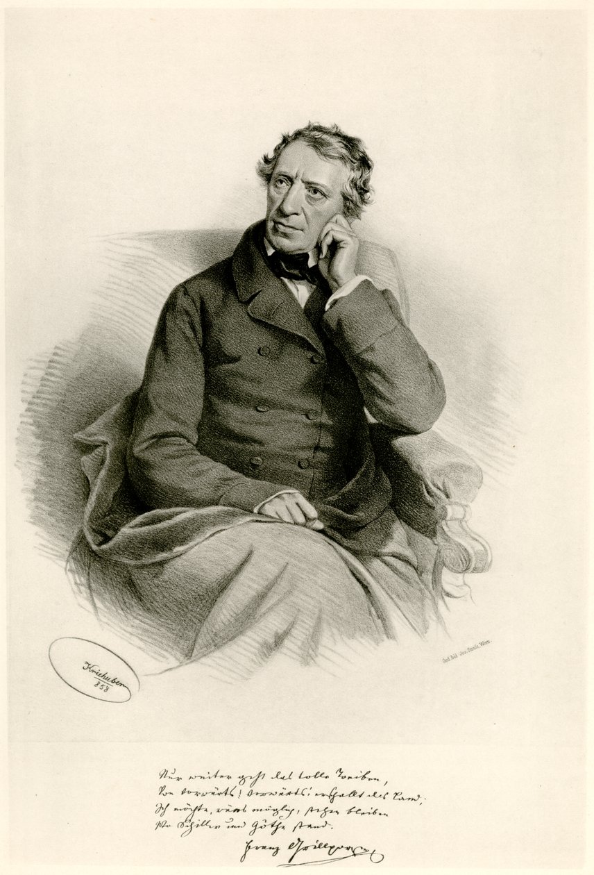 Franz Grillparzer, 1884-90 (fototipo) de German School