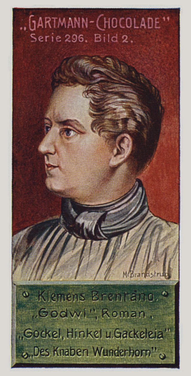 Românticos alemães: Klemens Brentano (litografia a cores) de German School