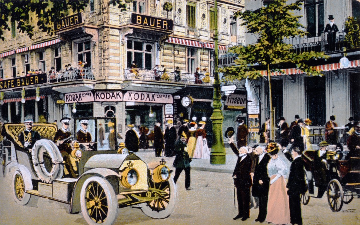 Postal alemão representando o desfile do Kaiser Wilhelm II, c.1912 (ver 212424) de German School