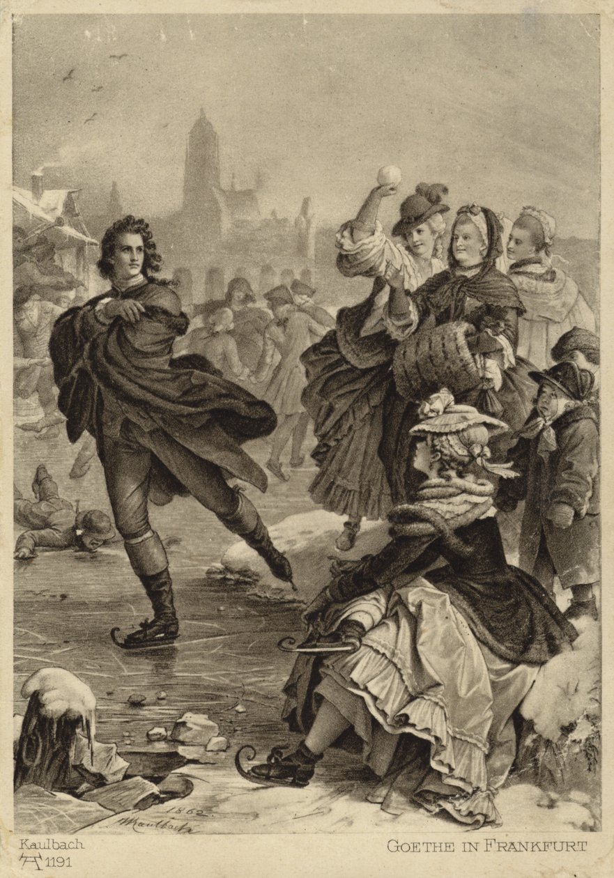 Goethe em Frankfurt (litografia) de German School