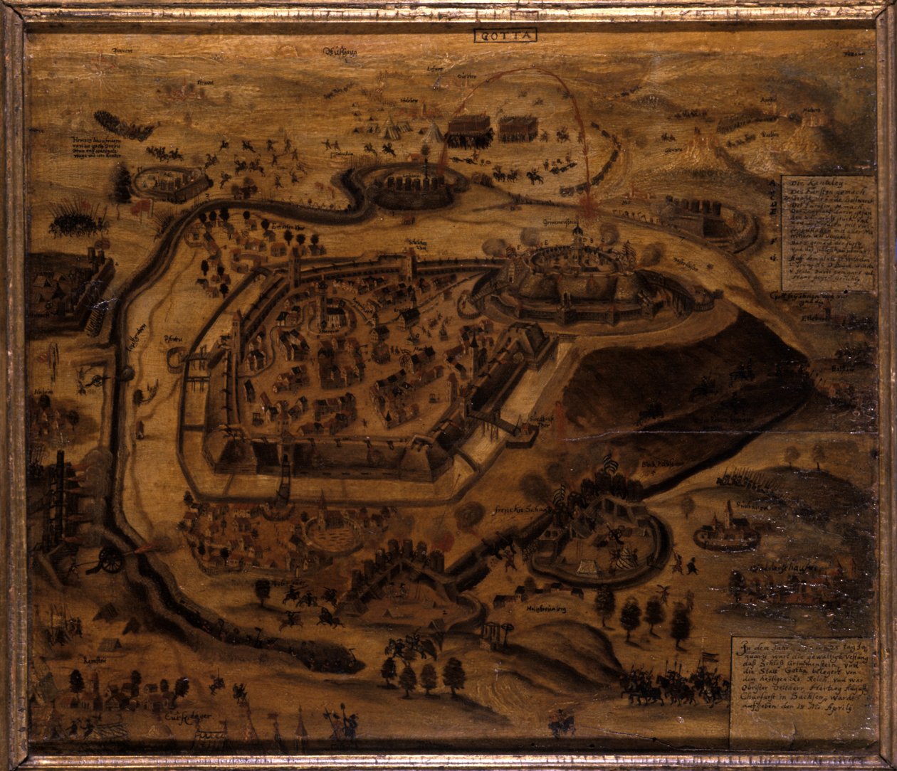 Gotha durante o cerco de Grimmenstein, 1567 de German School