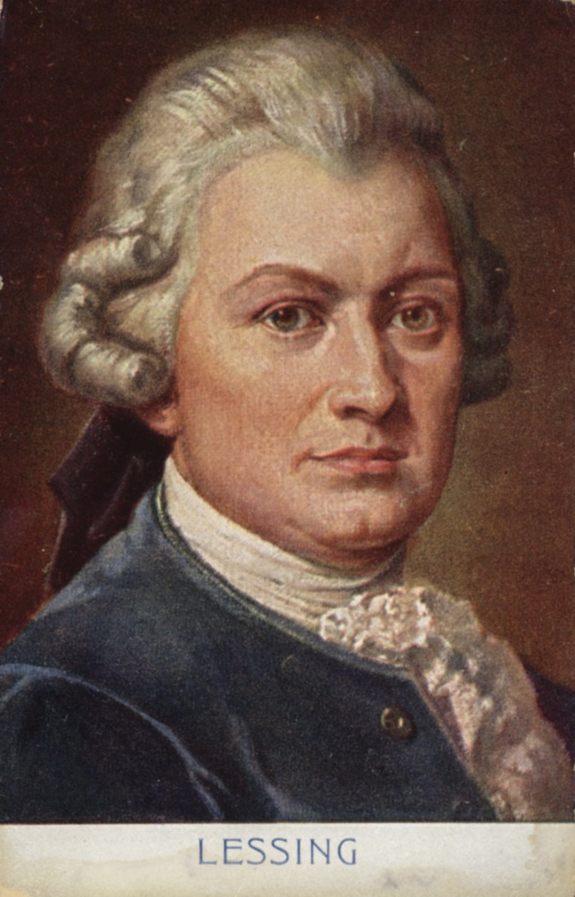 Gotthold Ephraim Lessing (1729-1781), escritor, filósofo e dramaturgo alemão (litografia a cores) de German School