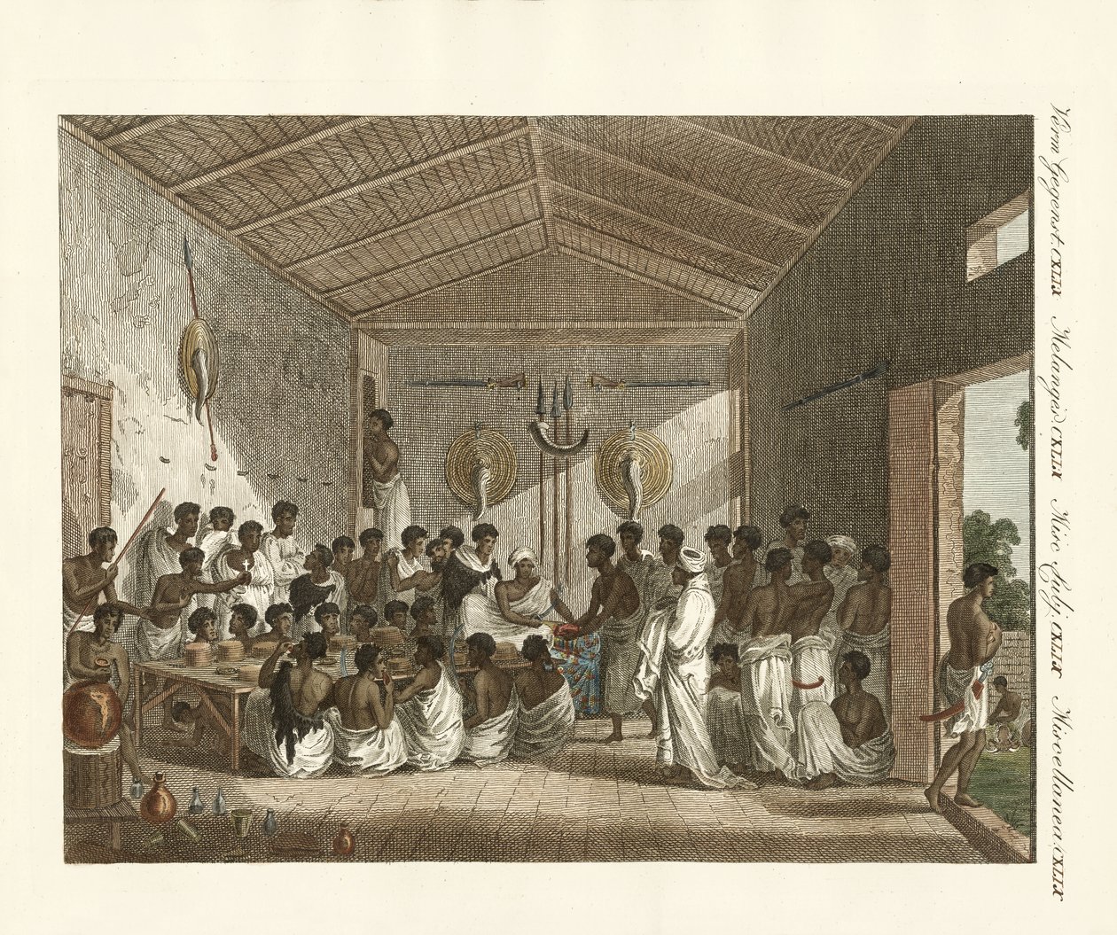 Grandes simpósios dos Ras of Tiger na Abissínia (gravura colorida) de German School
