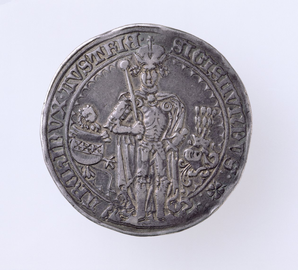 Guildiner (taler) de Sigismund (1439-96) Conde de Tirol, Hall Mint, 1486 (anverso) (prata) (para reverso ver 168059) de German School