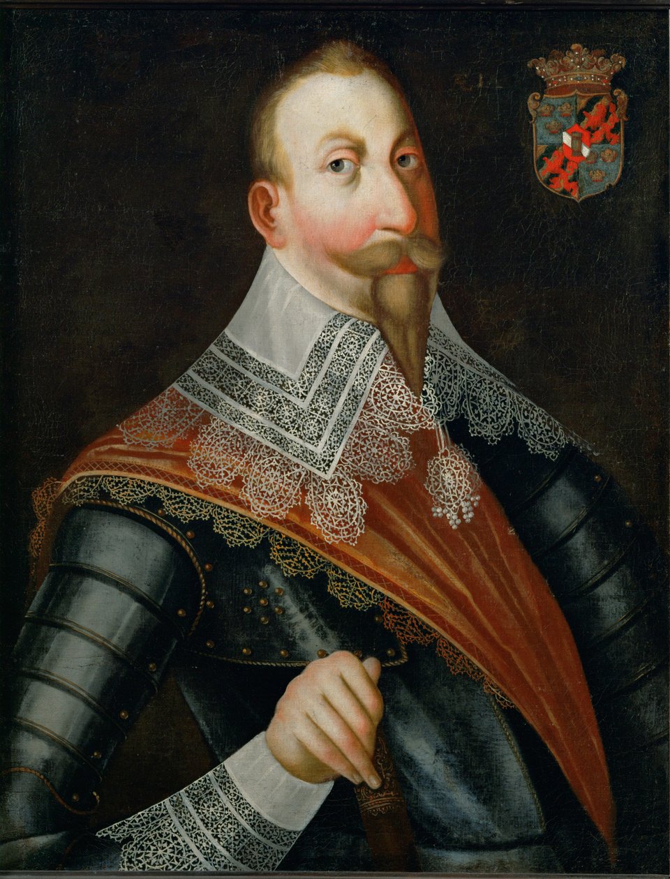 Gustav Adolph, rei da Suécia ... (pintura sobre tela) de German School