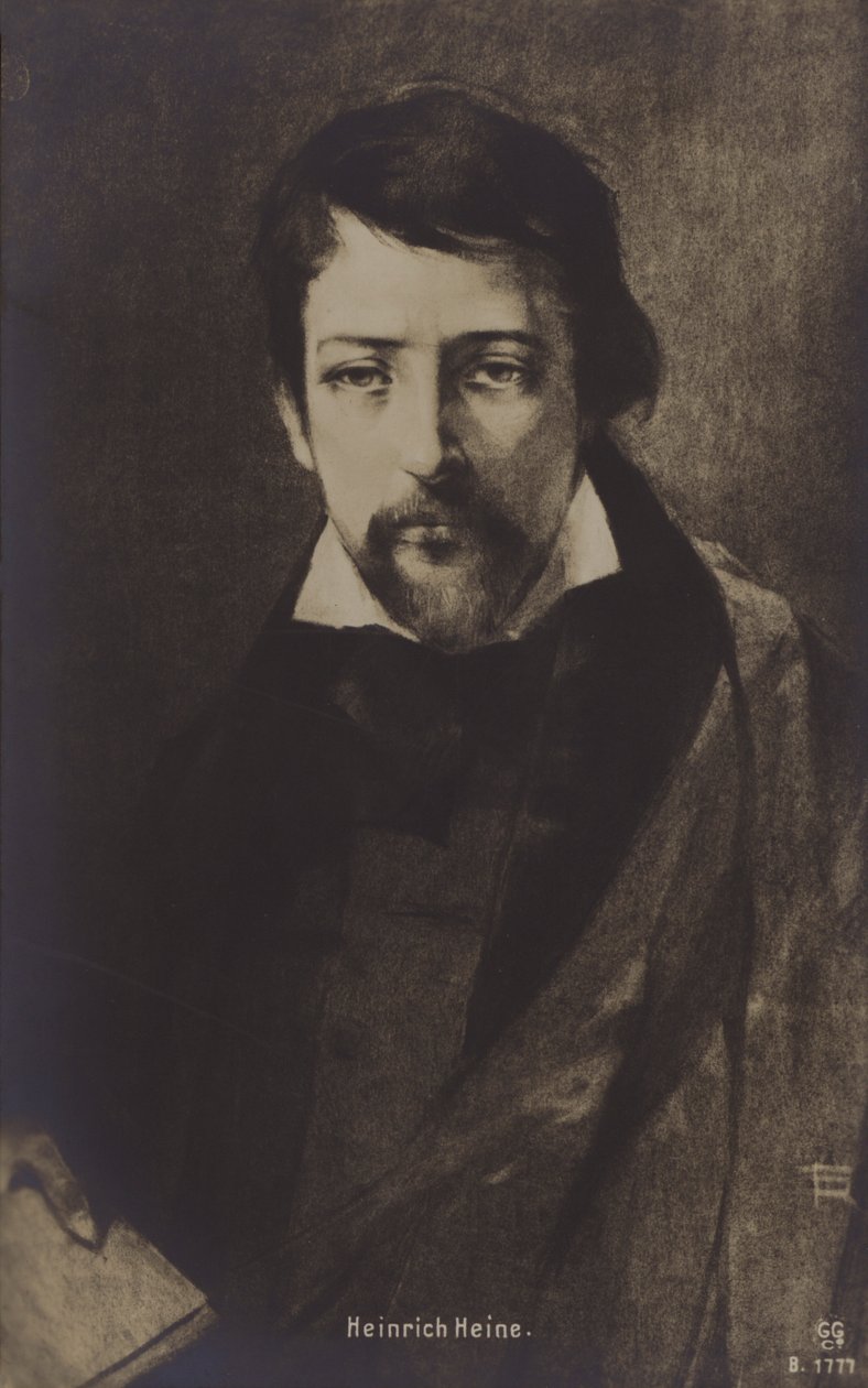 Heinrich Heine, poeta alemão. (litografia) de German School