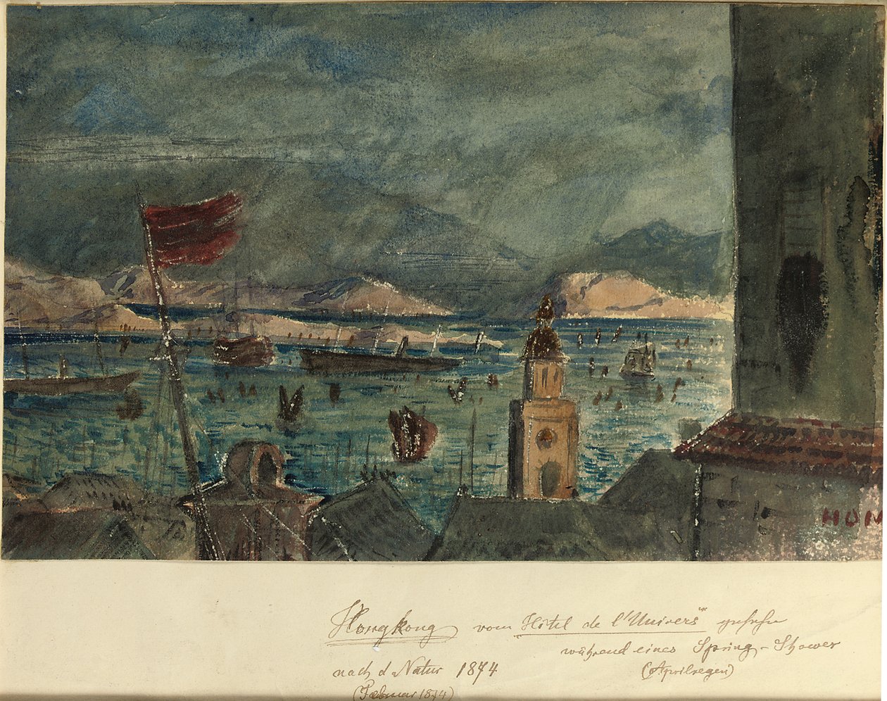Hong Kong do Hotel de l "Univers: abril na Ásia, 1874 de German School