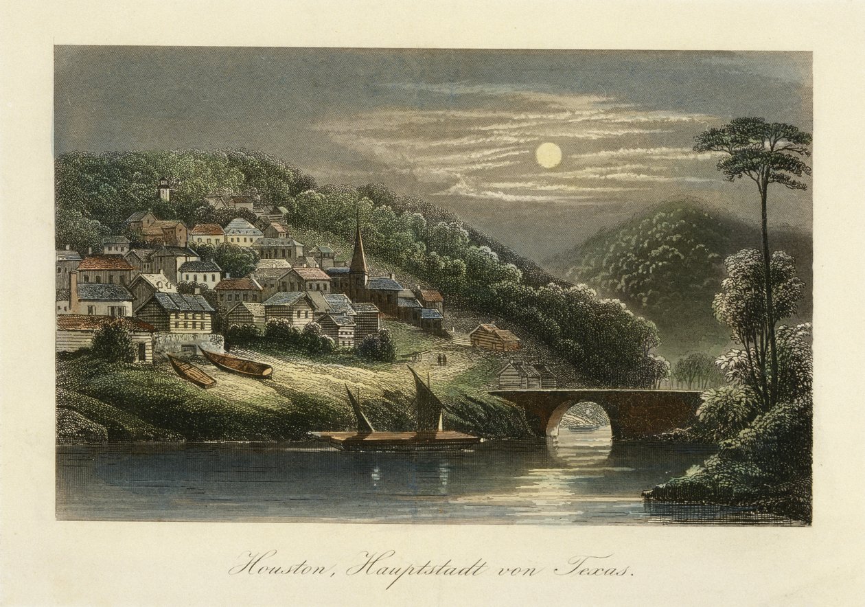 Houston, capital do Texas, c. 1845-C. 1850 de German School