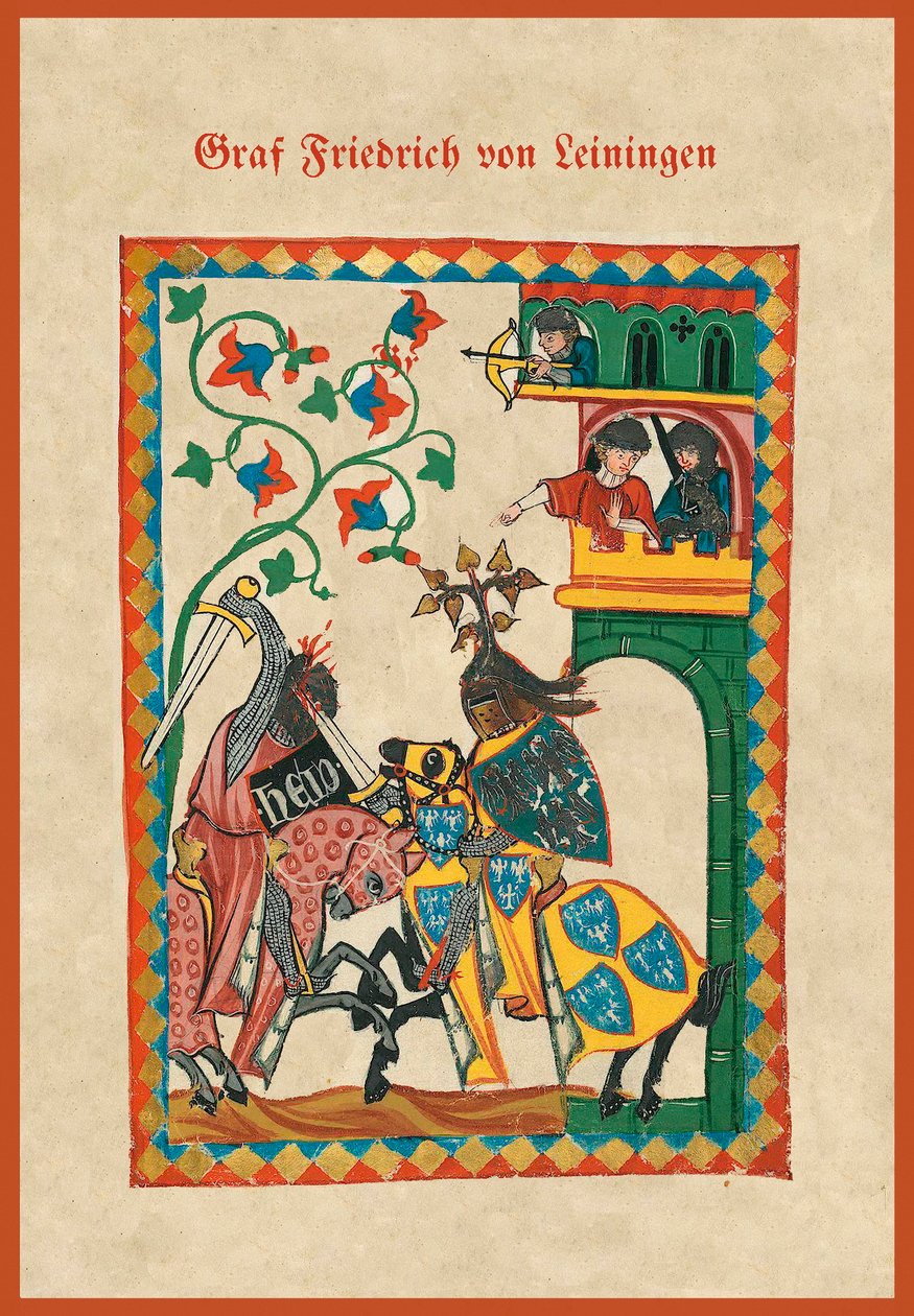 Ilustração de um cancioneiro medieval de German School
