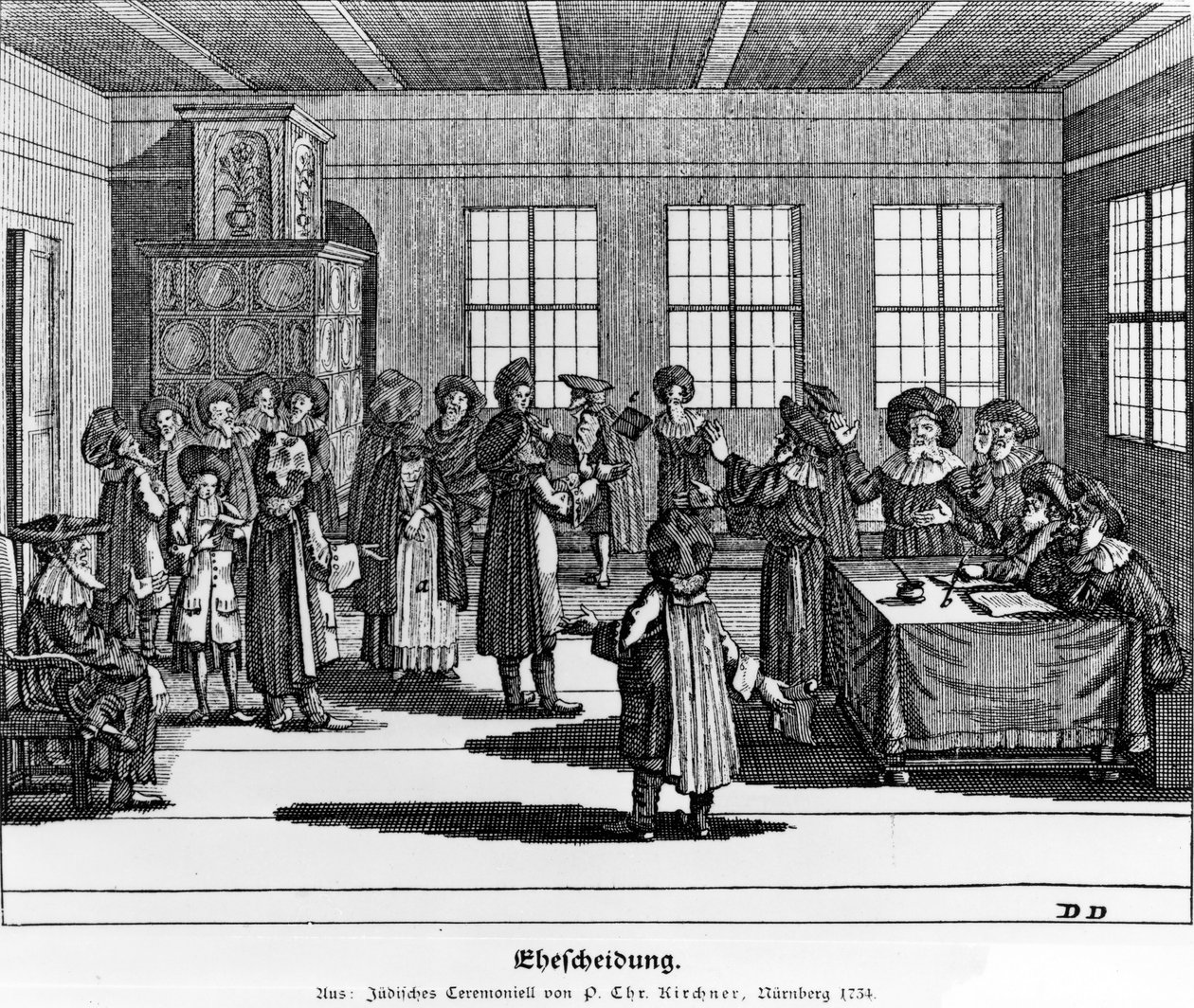 Ilustração tirada do Cerimonial Judaico, ou descrição desses Gebrduche por Paul Christian Kirchner, 1724 de German School