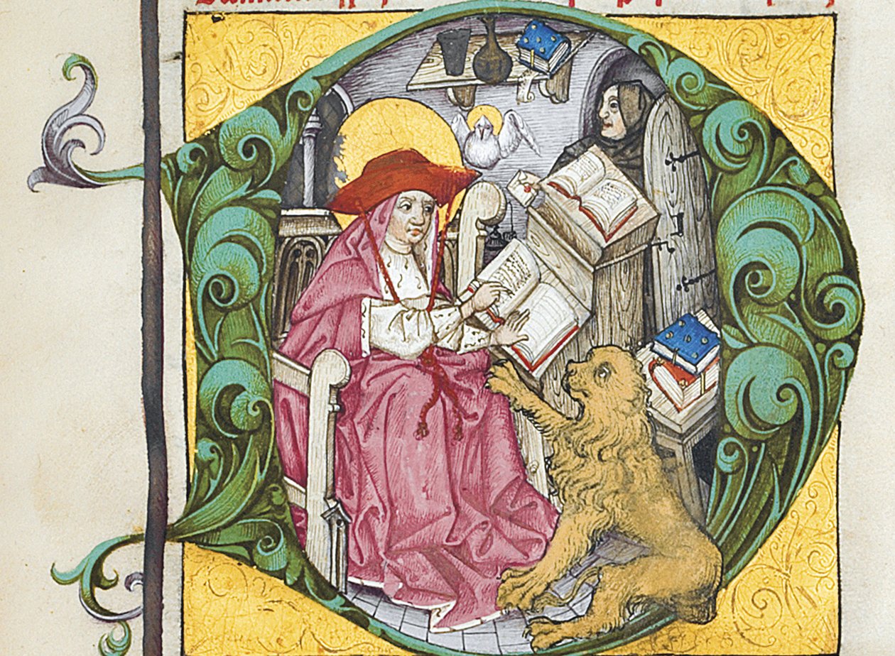 D inicial de Epistolae Hieronymus, cartas e tratados de São Jerônimo, editados por Adrianus Brielis de German School