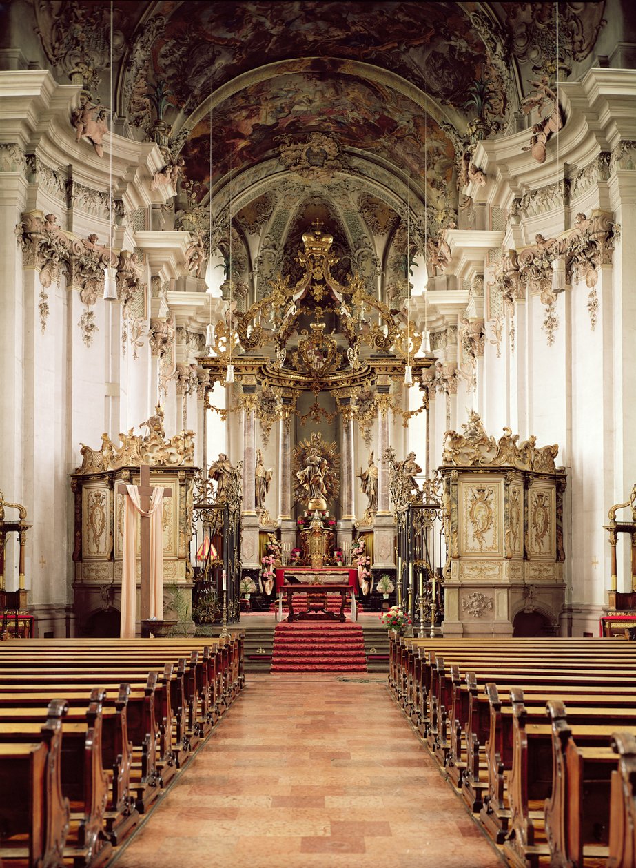 Interior, projetado por Balthasar Neumann (1687-1753) 1734-54 de German School