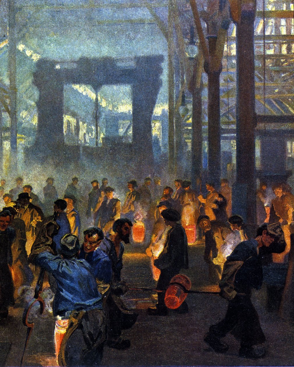 Interior de uma fábrica de metais em 1908. De Jugend de German School