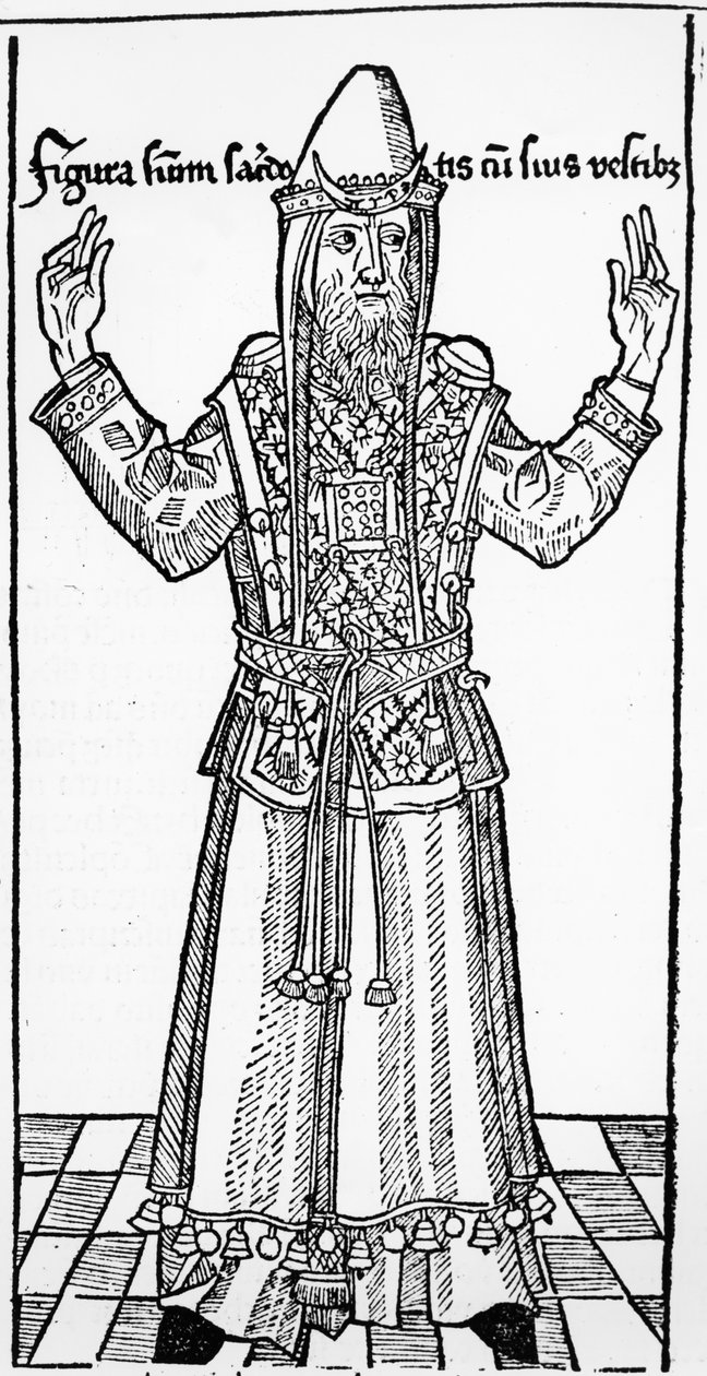 Sumo Sacerdote judeu, de Liber Chronicarum por Hartmann Schedel, publicado em Nuremberg, 1493 de German School