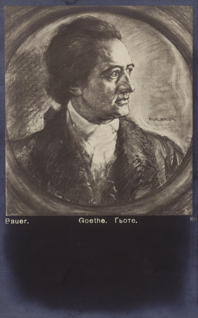 Johann Wolfgang von Goethe (1749-1832), poeta, romancista e dramaturgo alemão (litografia) de German School