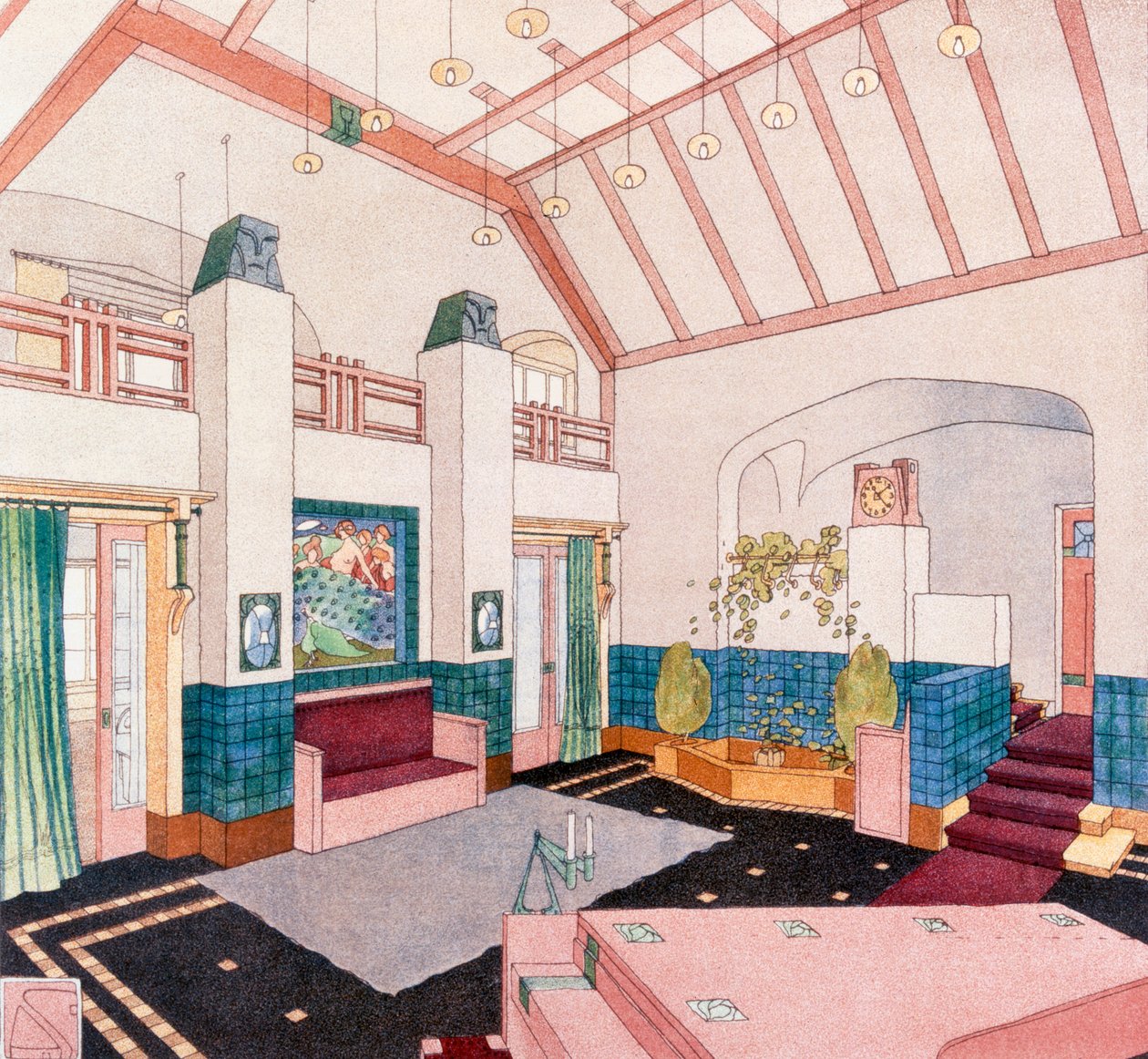 Jugendstil ou início da sala de estilo modernista de German School