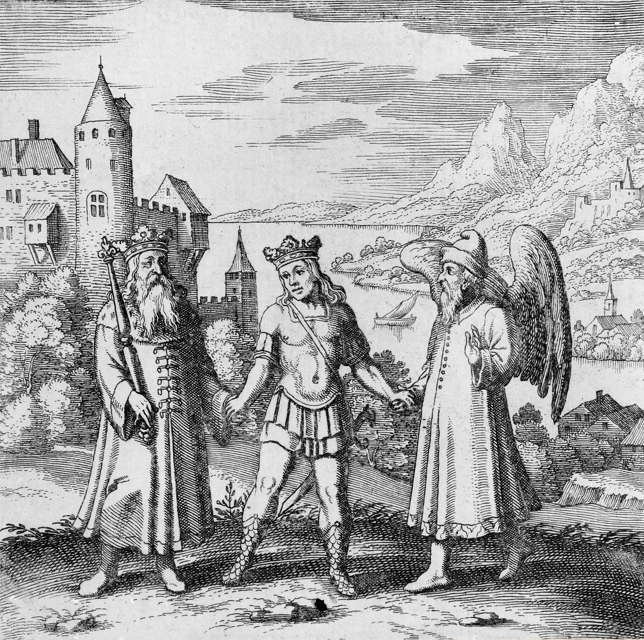 Rei e espírito saudável guiam o príncipe de Musaeum Hermeticum de German School