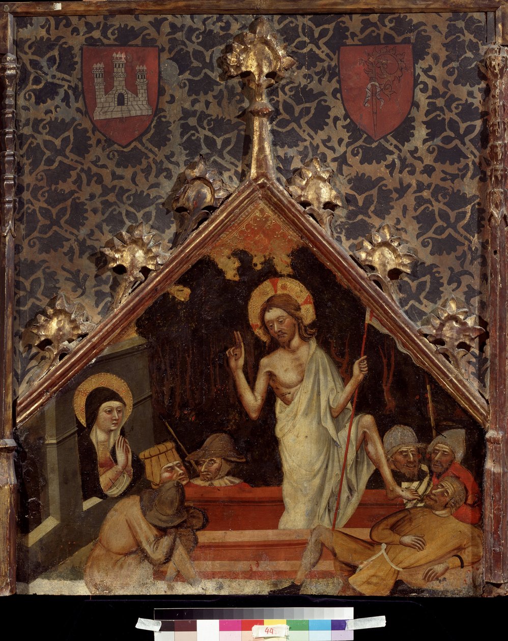 "A Ressurreição" Pintura em madeira da escola alemã do século XV. Museu Pushkin, Moscovo de German School