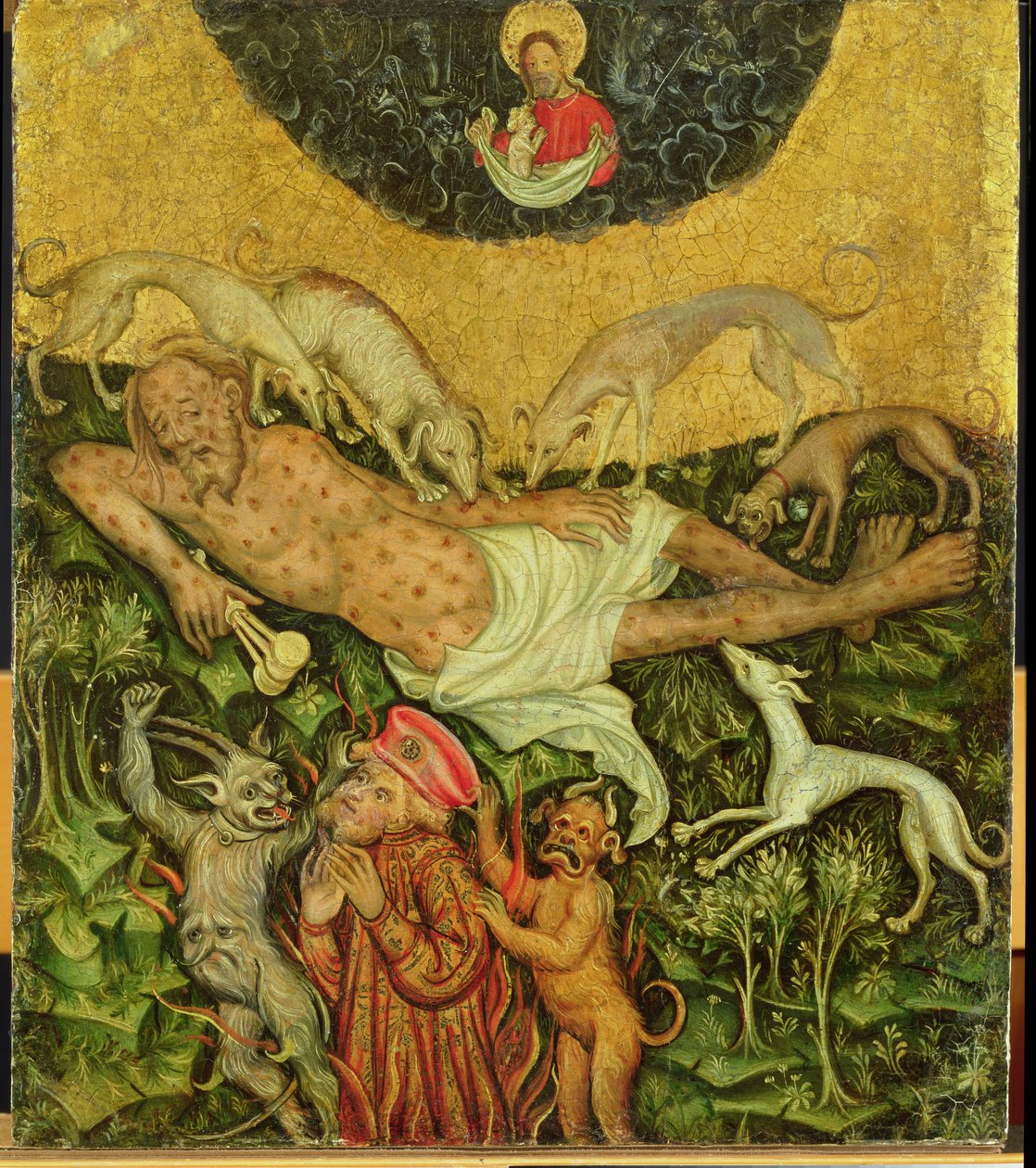 Lázaro e o homem rico, c.1400 de German School