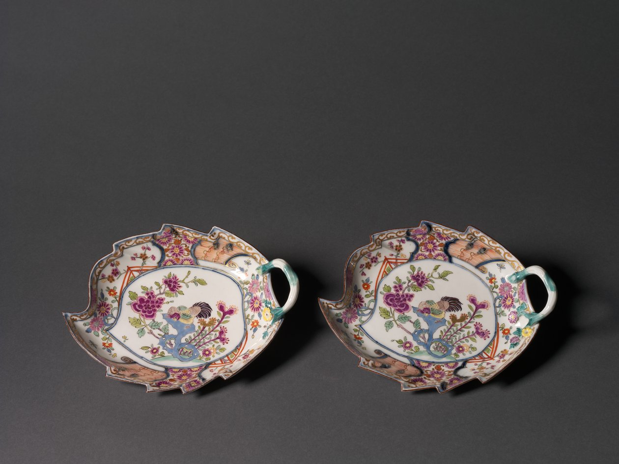 Prato de Folha, feito por Meissen Porcelain Factory de German School