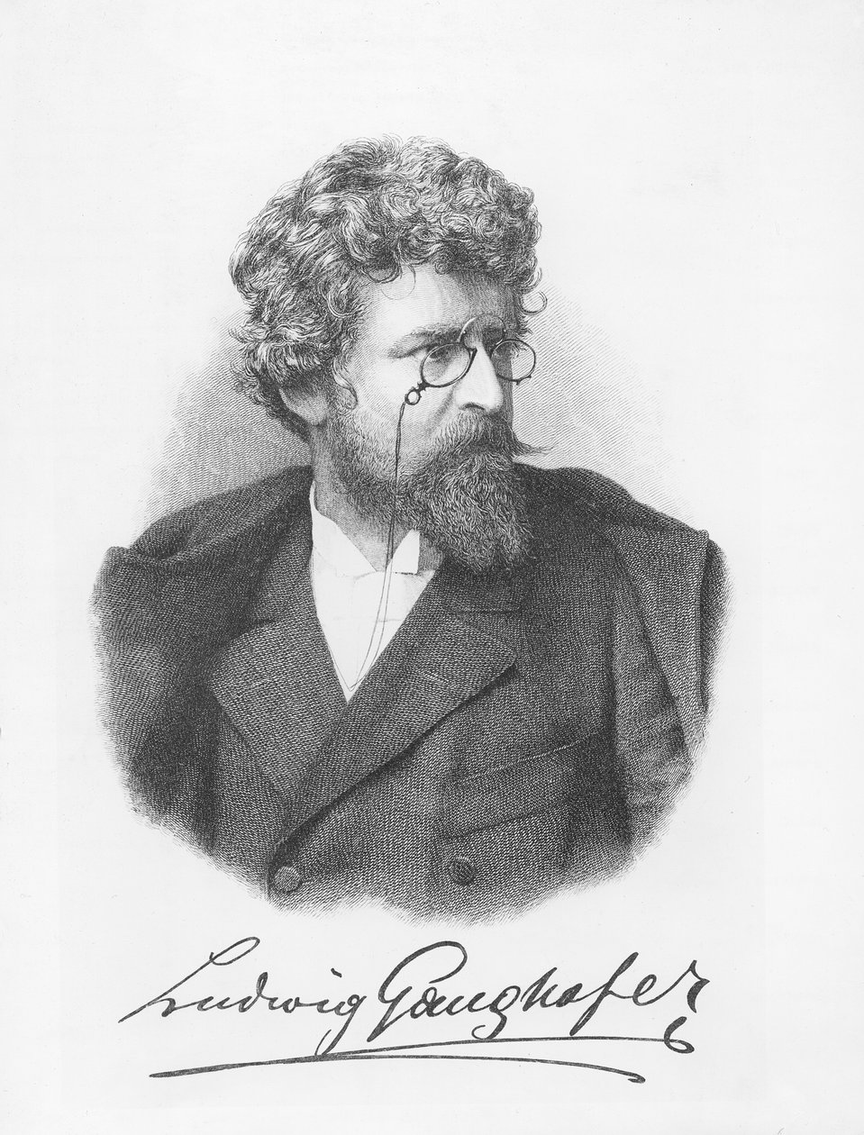Ludwig Ganghofer (gravura) de German School