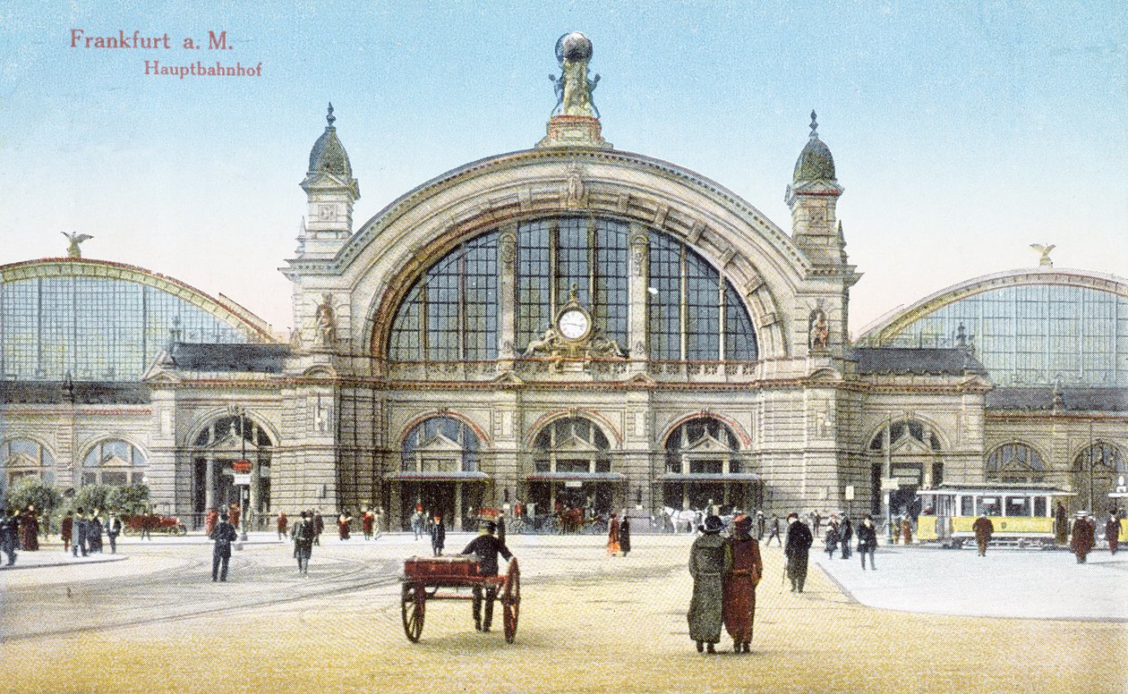 Estação Ferroviária Principal de Frankfurt am Main, c.1910 de German School