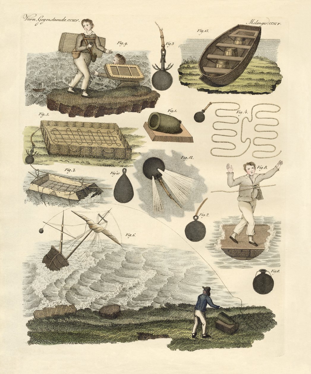Os barcos perdidos e encalhados de Manby vêm para salvar (gravação colorida) de German School