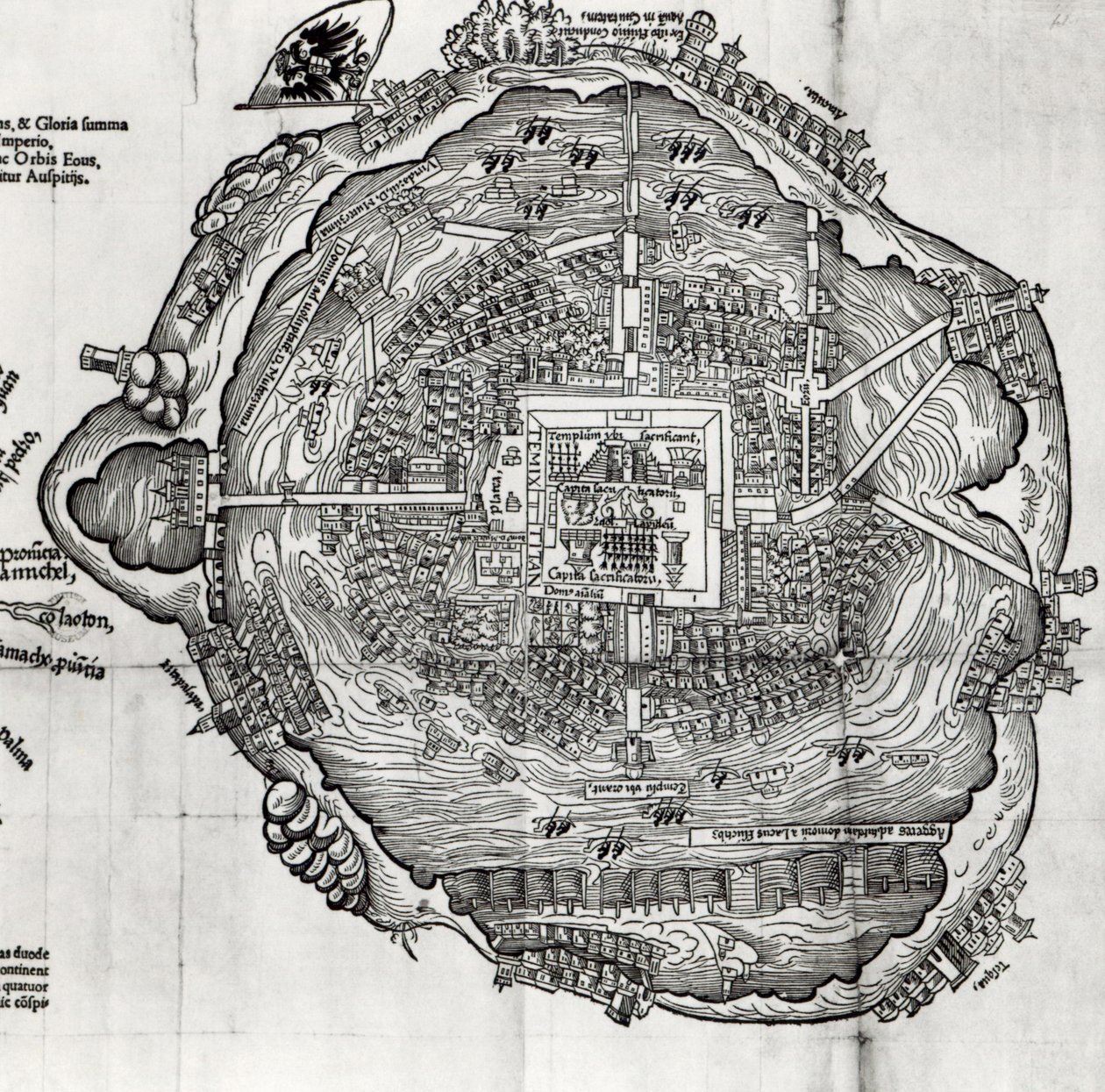 Mapa de Tenochtitlan de &39;Praeclara Ferdinandi Cortesii de Nova Maris Oceani Hispania Narrati&39; de German School