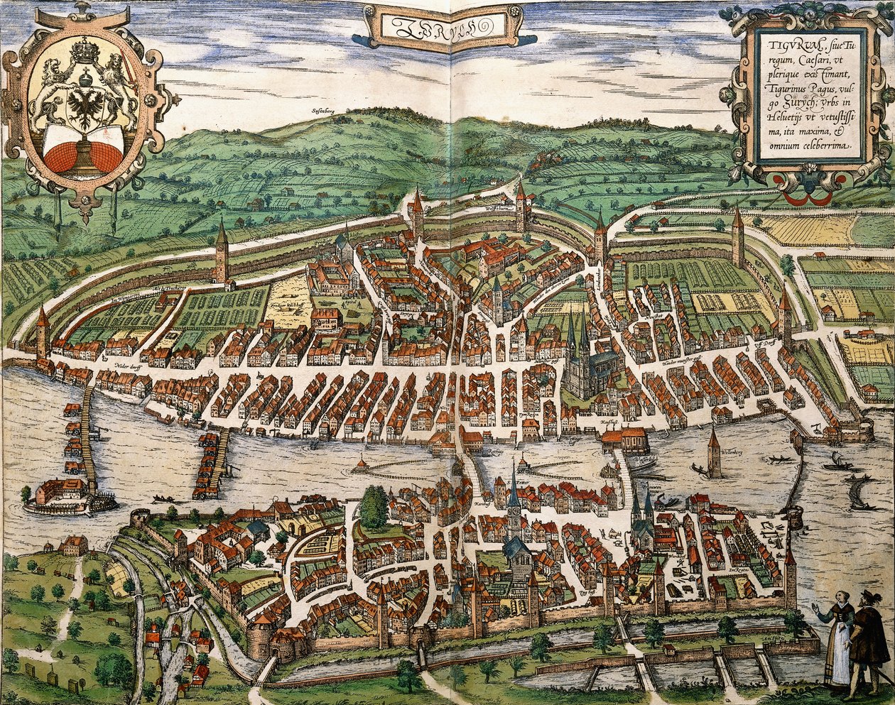 Mapa de Zurique, 1575 de German School