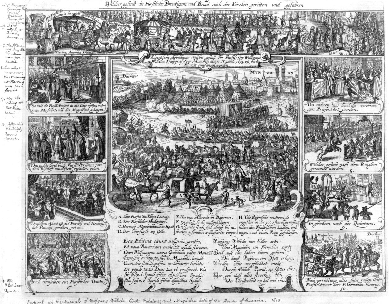 Celebrações do casamento de Wolfgang Wilhelm, Conde Palatino de Neuburg e Magdelene da Baviera em 1613 de German School