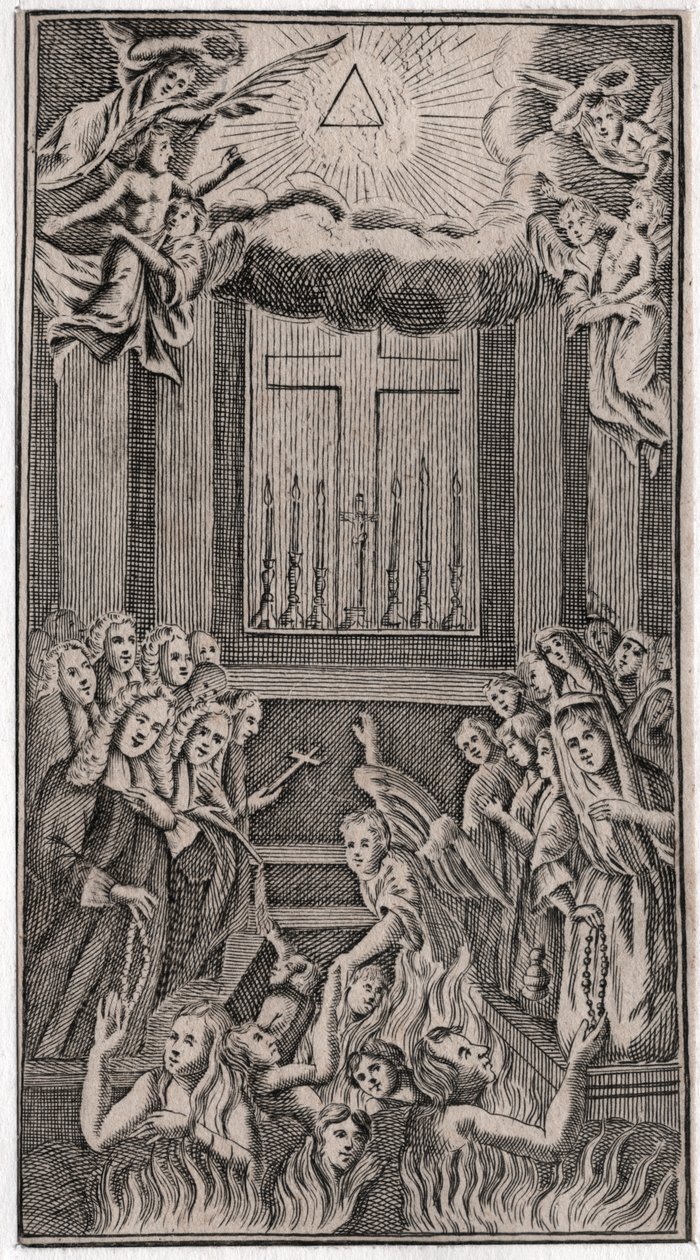 Messe no templo. (Gravura de German School
