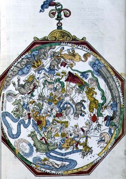 Sra. 1517 As posições das constelações nos céus do norte, ilustração de 