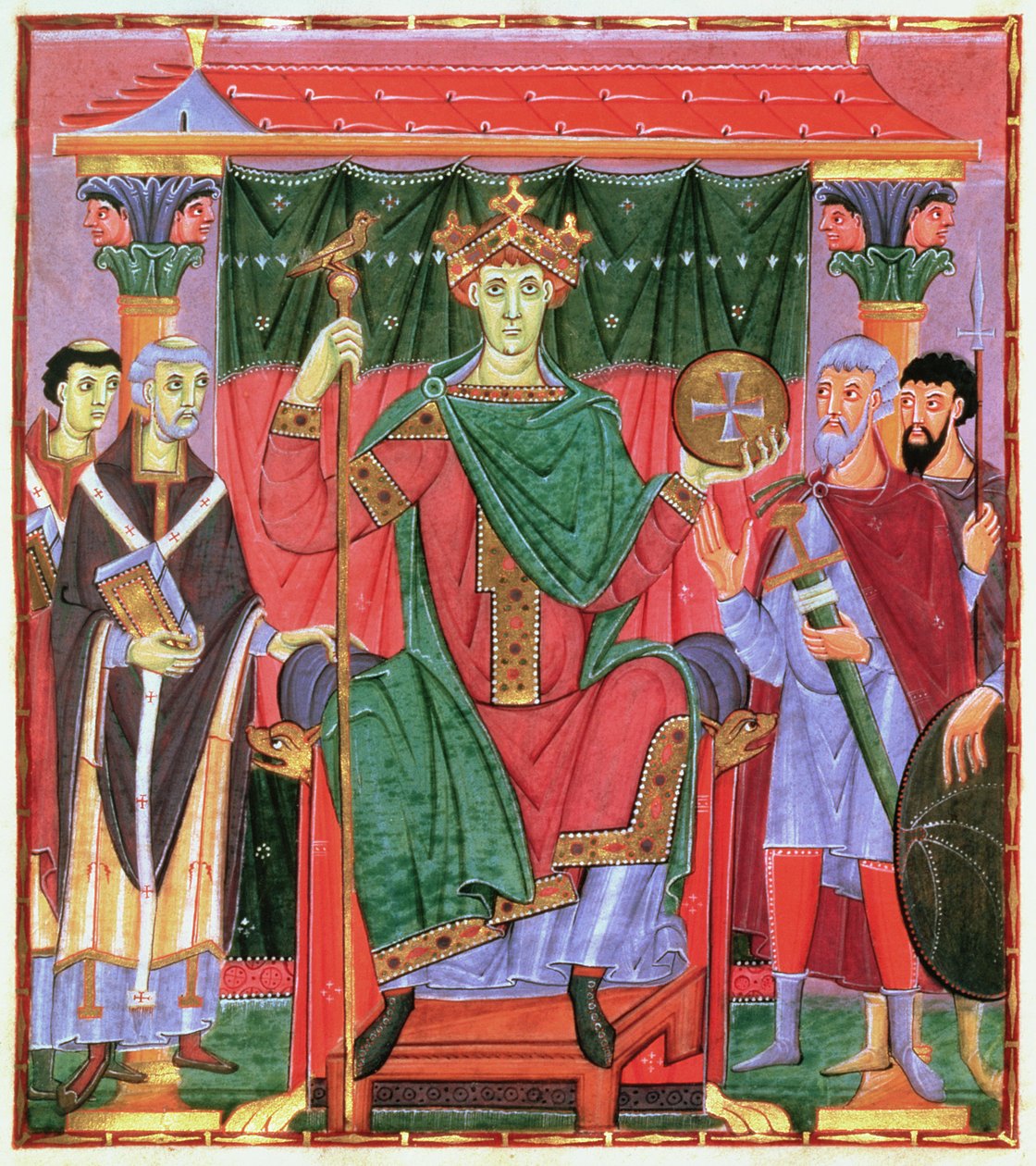 Cim.4453 f.42r Sacro Imperador Romano Otto III Enthroned (980-1002), c. de German School
