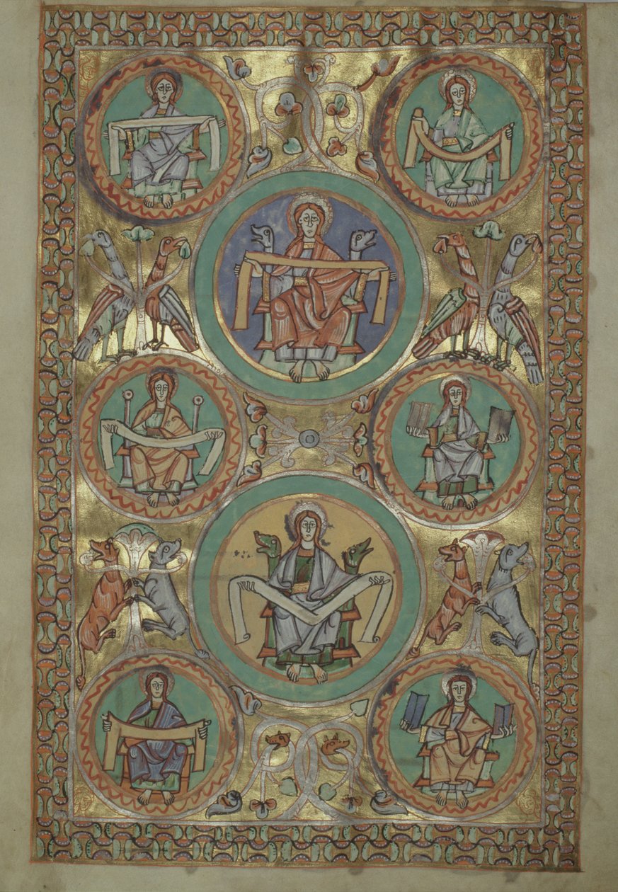 Ms. Czart. 1207 IV, fol.11v A Vida de Cristo de acordo com São Mateus, de O Evangeliarium da Catedral de Plock, c.1075 de German School