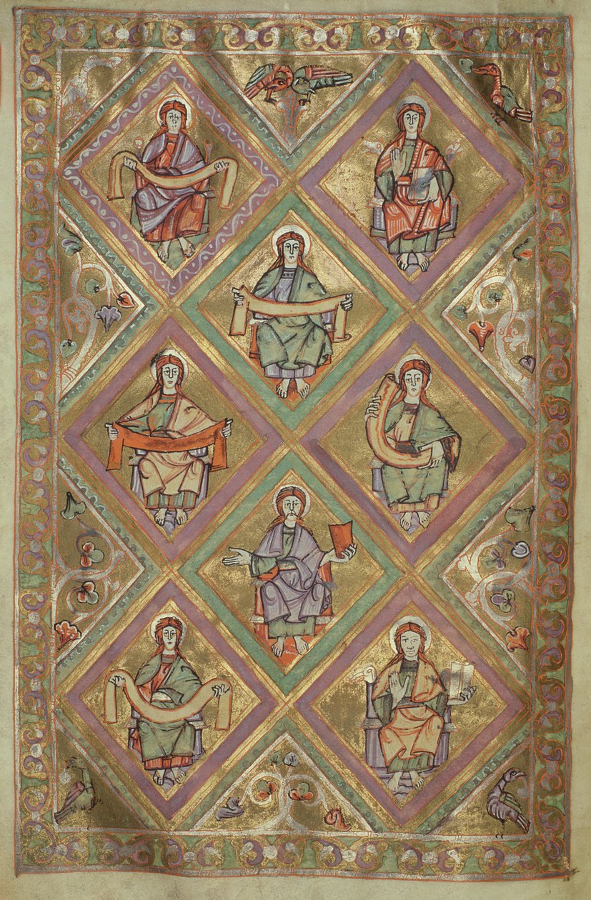 Ms. Czart. 1207 IV, fol.9v Vida de Cristo de acordo com São Mateus, da Evangeliarium da Catedral de Plock c.1075 de German School