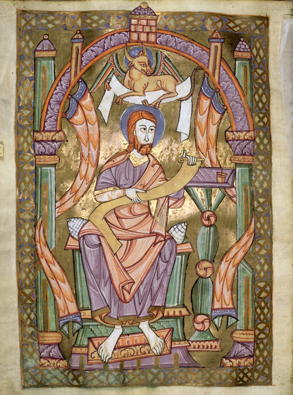 Czart 1207 IV fol CXIXv São Lucas Evangelista, da Evangeliarium da Catedral de Plock, c.1075 de German School