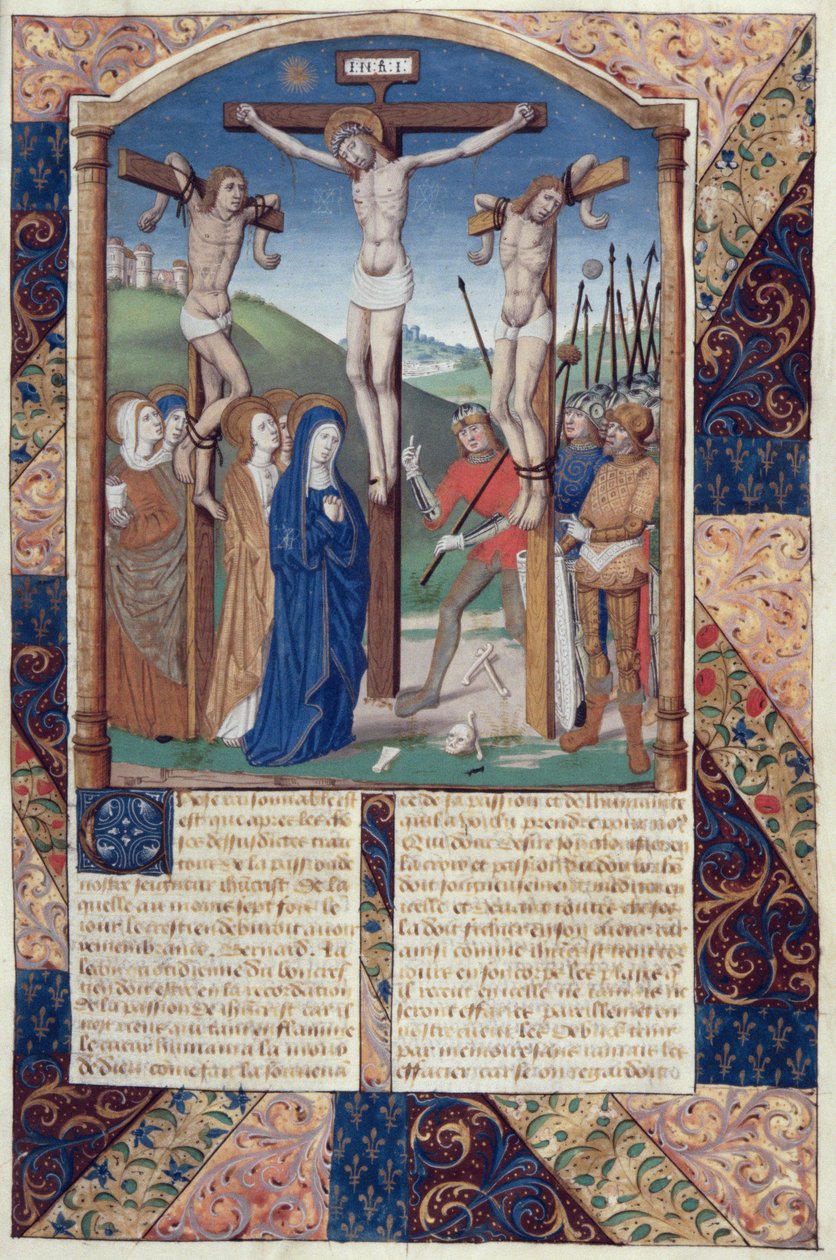 Sra. Hunter 36 Crucificação, de Vita Christi, por Ludolf da Saxônia, c.1300-7778 de German School