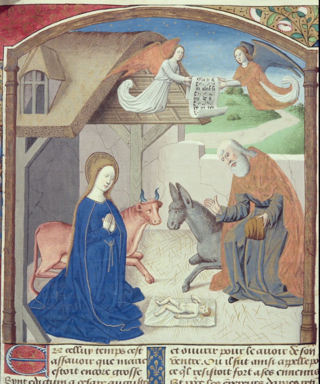 Sra. Hunter 36 f.55v Sagrada Família, de Vita Christi, por Ludolf da Saxônia, c.1300-7778 de German School
