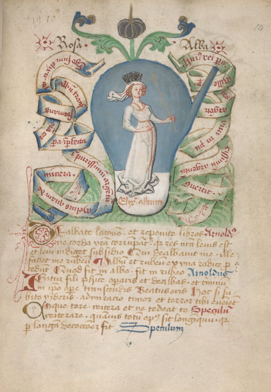 Ms Sloane 2560, f.14 dos Tratados Alquímicos, final do século XV (velino) de German School