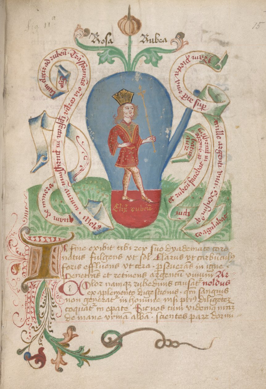 Ms Sloane 2560, f.15 dos Tratados Alquímicos, final do século XV (velino) de German School